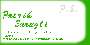 patrik surugli business card